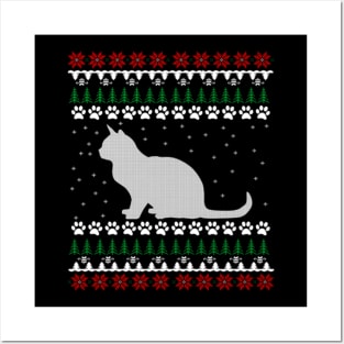 Cat Lover Ugly Christmas Sweater Gift Cute Posters and Art